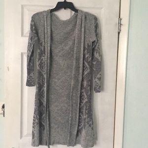 Grey hooded cardigan